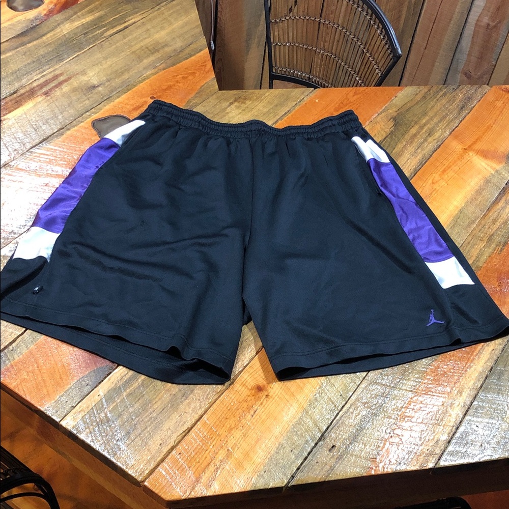 Jordan Black and Purple Athletic Shorts